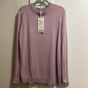 Lululemon New With Tags “Still At Ease” Sweater, Top, Lavender,Thumb Holes Sz 10